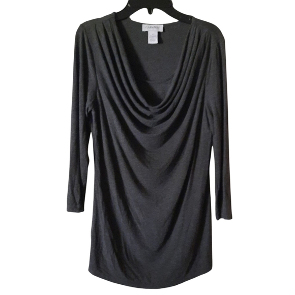 Carmen Carmen Marc Valvo Dark Gray Blouse Size Small - Picture 2 of 5